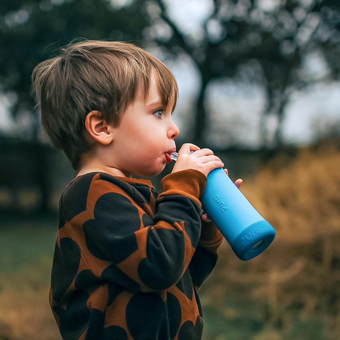 Pura nerezova termo flasa 260ml slamka chlapcek